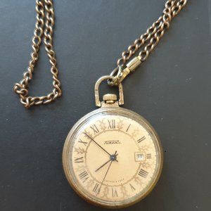 Vintage collectable USSR man's pocket watch "Raketa"